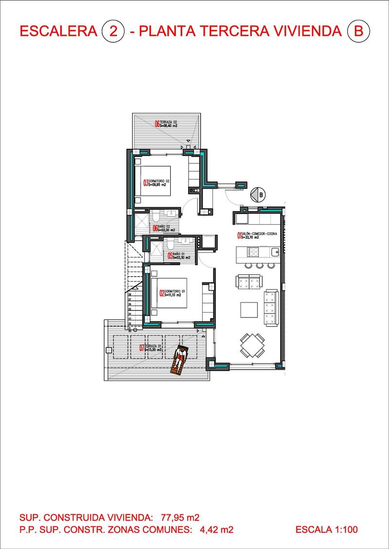 2 Schlafzimmer Appartement zu verkaufen
