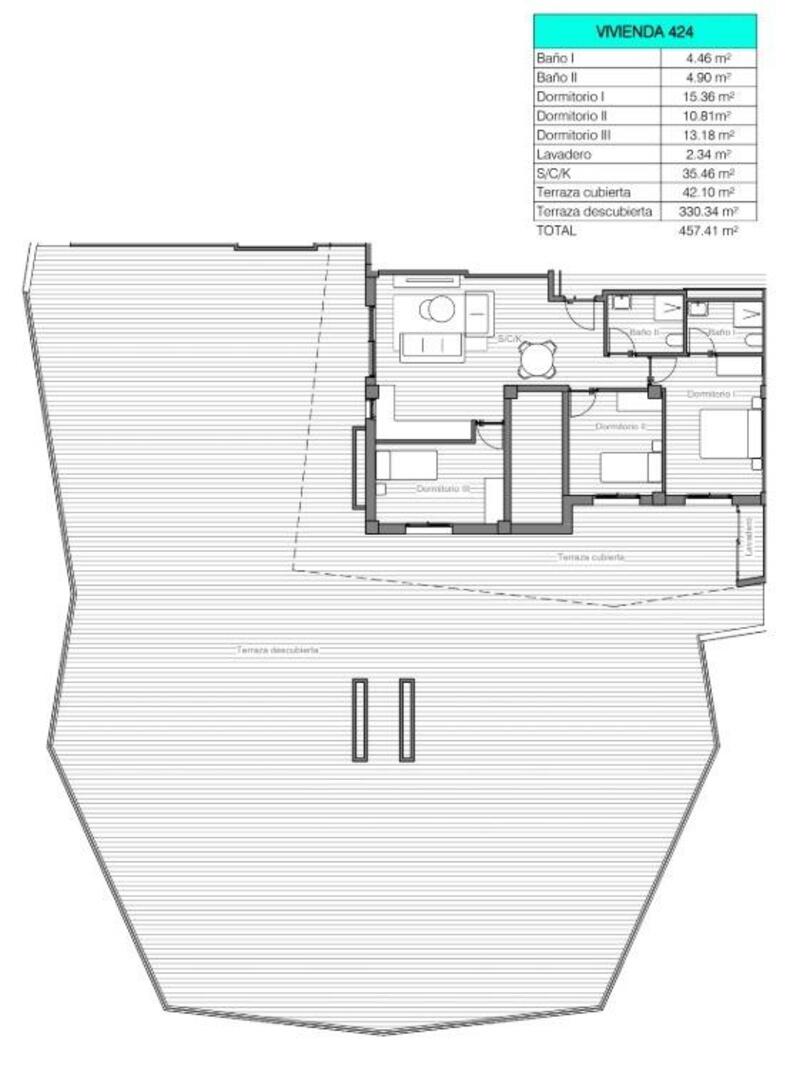 3 slaapkamer Appartement Te koop