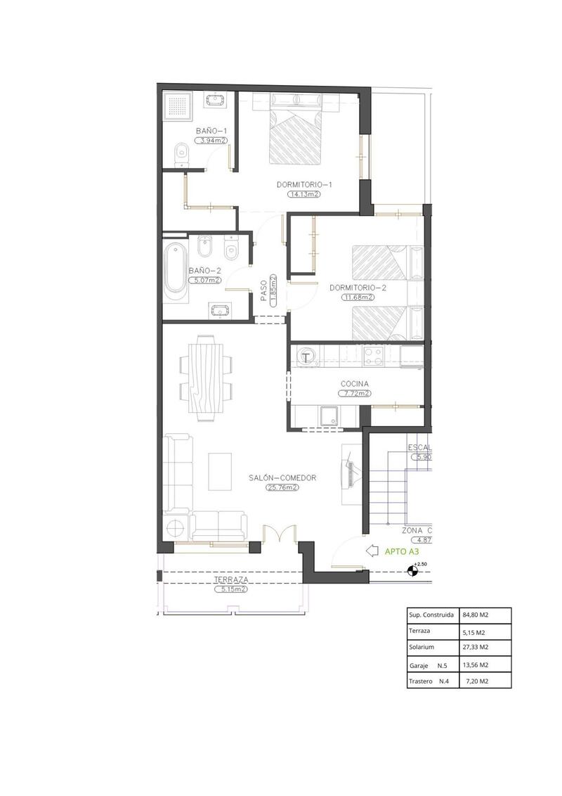 2 bedroom Apartment for sale