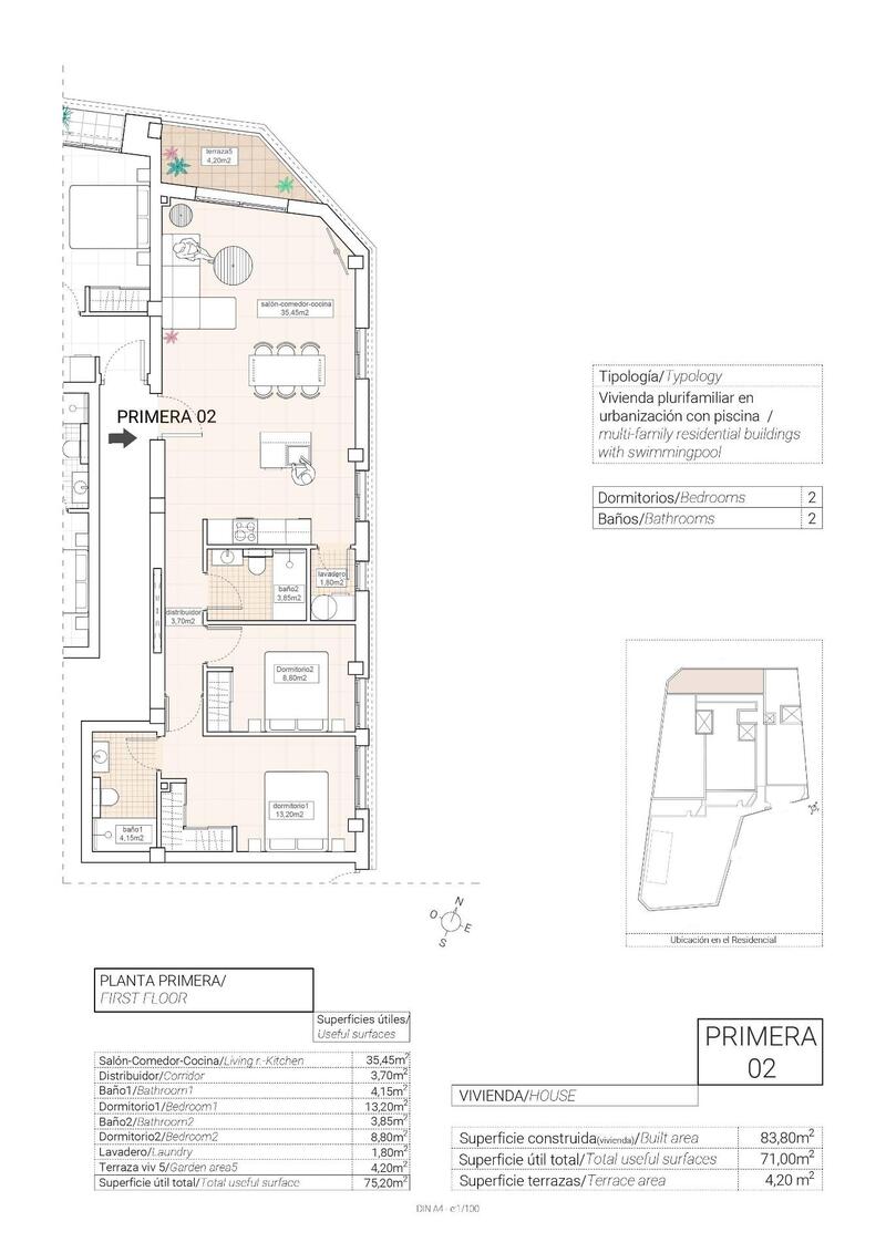 2 Schlafzimmer Appartement zu verkaufen