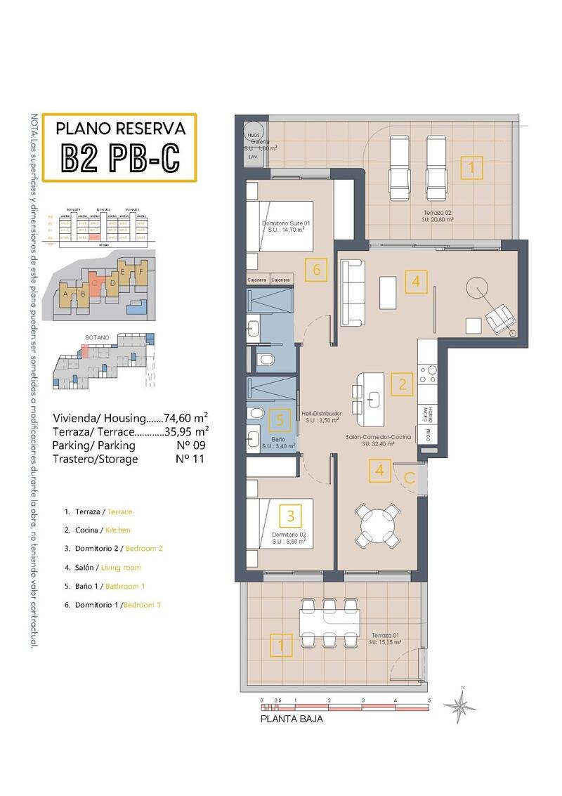 3 Schlafzimmer Appartement zu verkaufen