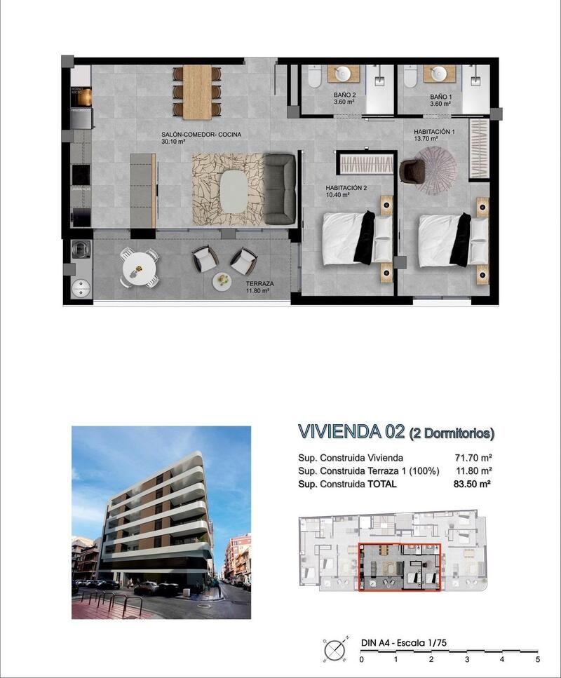 2 Schlafzimmer Appartement zu verkaufen