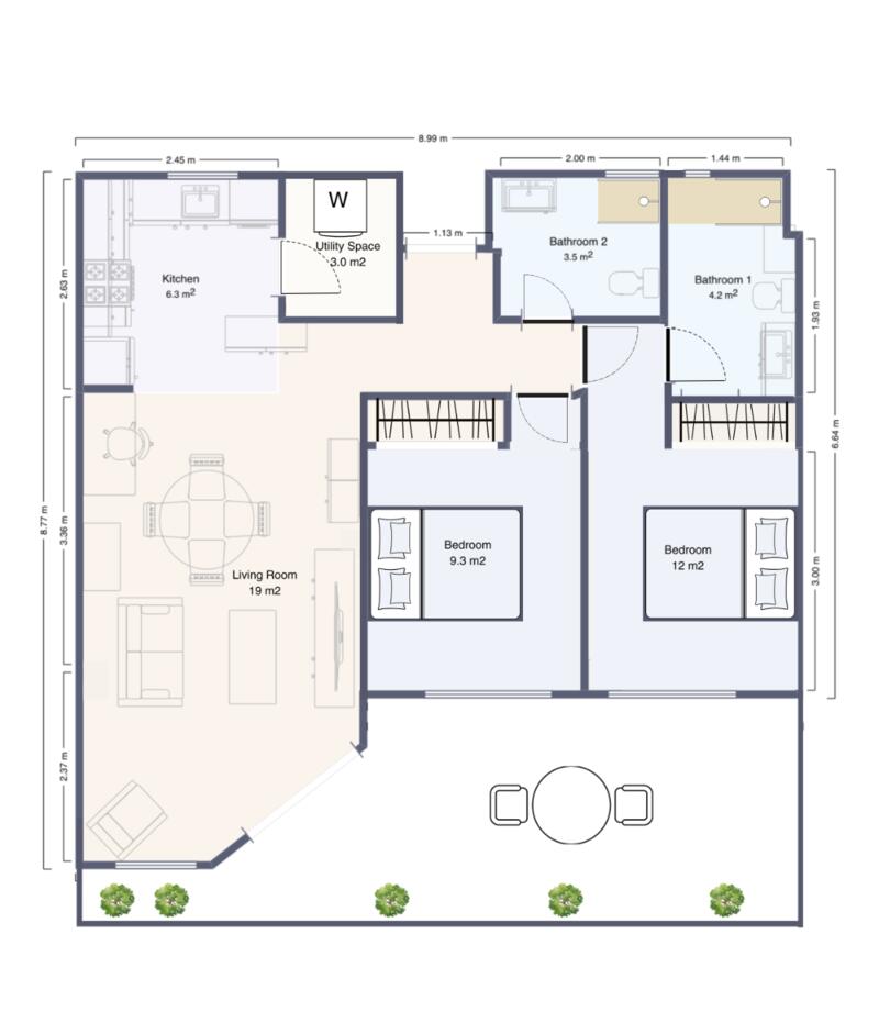 2 chambre Appartement à vendre