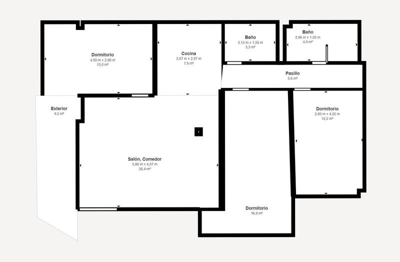 3 Cuarto Apartamento en venta