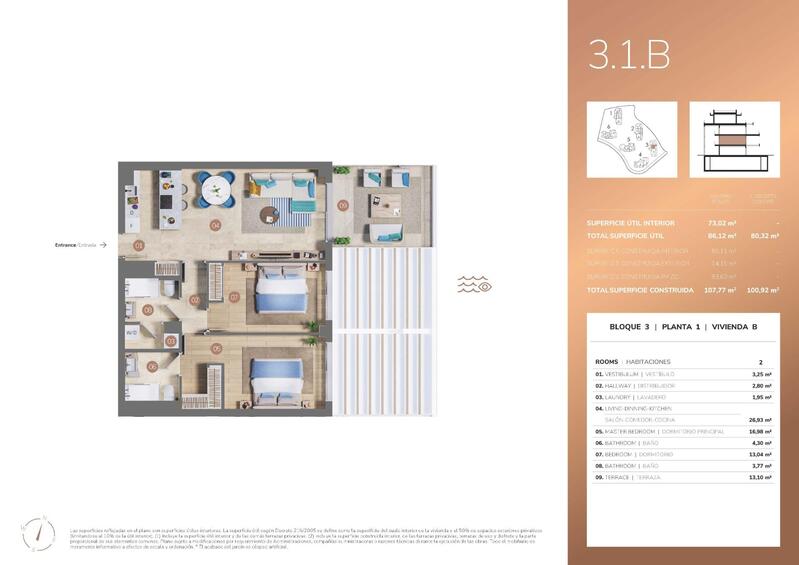 2 sovrum Lägenhet till salu