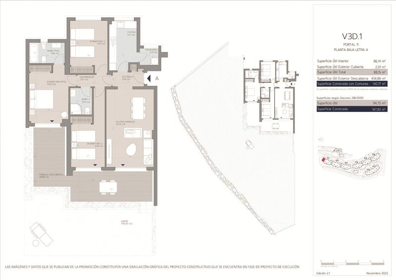 3 slaapkamer Appartement Te koop