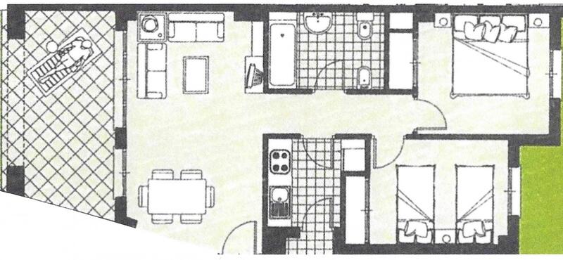 2 Cuarto Apartamento en venta