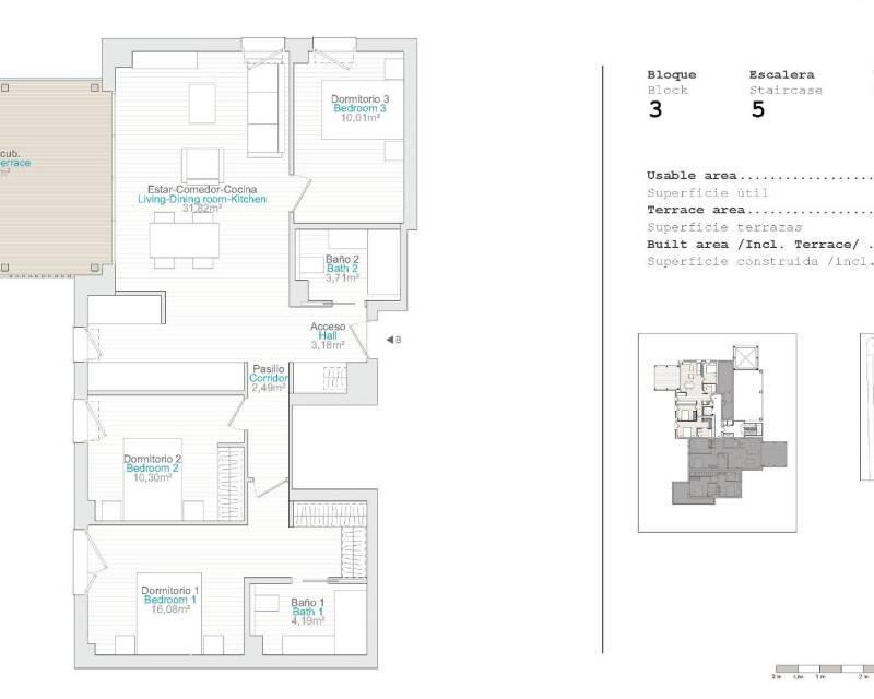 3 Schlafzimmer Appartement zu verkaufen