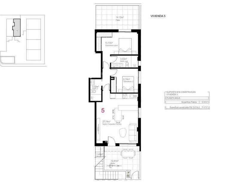 2 Cuarto Villa en venta