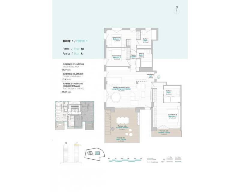 3 slaapkamer Appartement Te koop