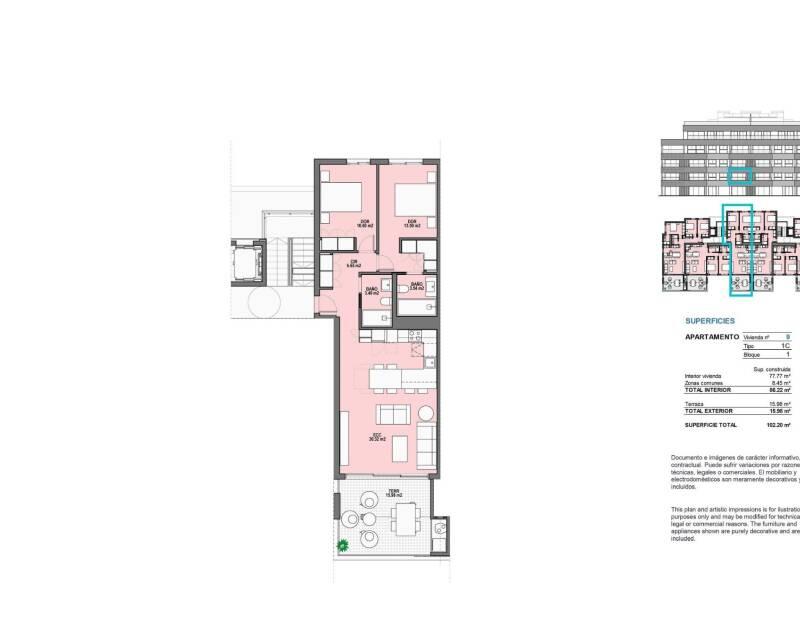 2 slaapkamer Appartement Te koop