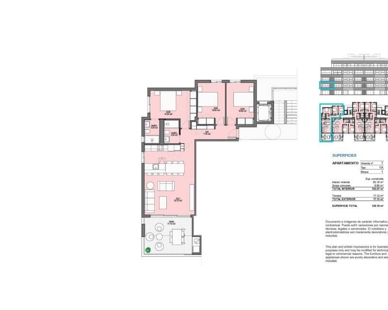 3 Schlafzimmer Appartement zu verkaufen