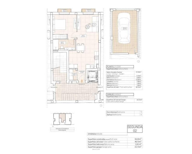 1 Schlafzimmer Appartement zu verkaufen