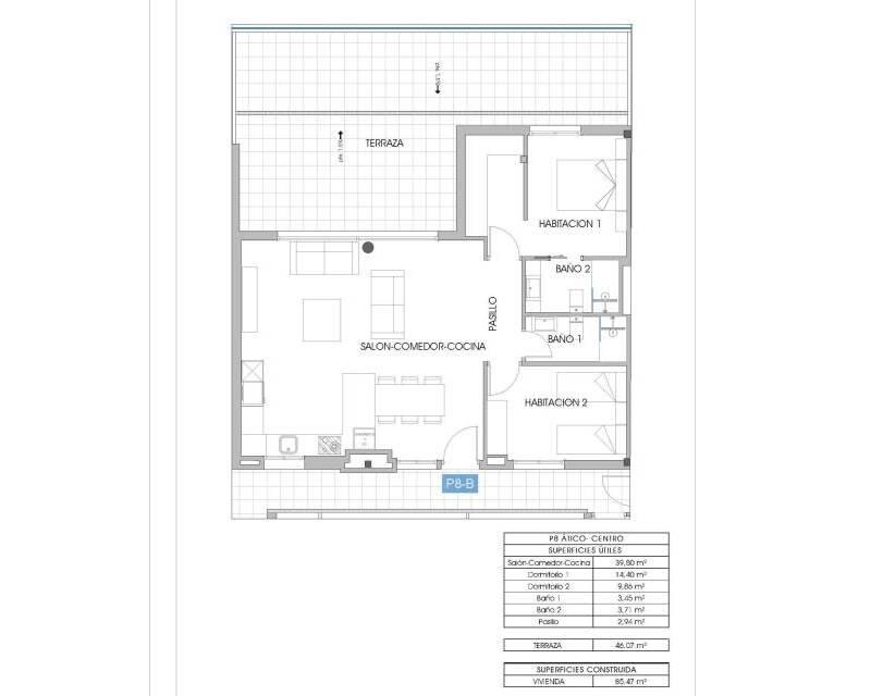 2 Schlafzimmer Appartement zu verkaufen