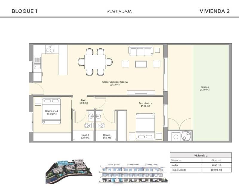 2 Cuarto Apartamento en venta