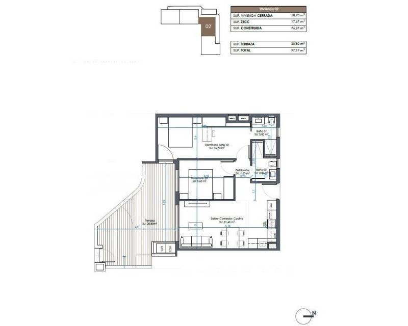2 chambre Appartement à vendre