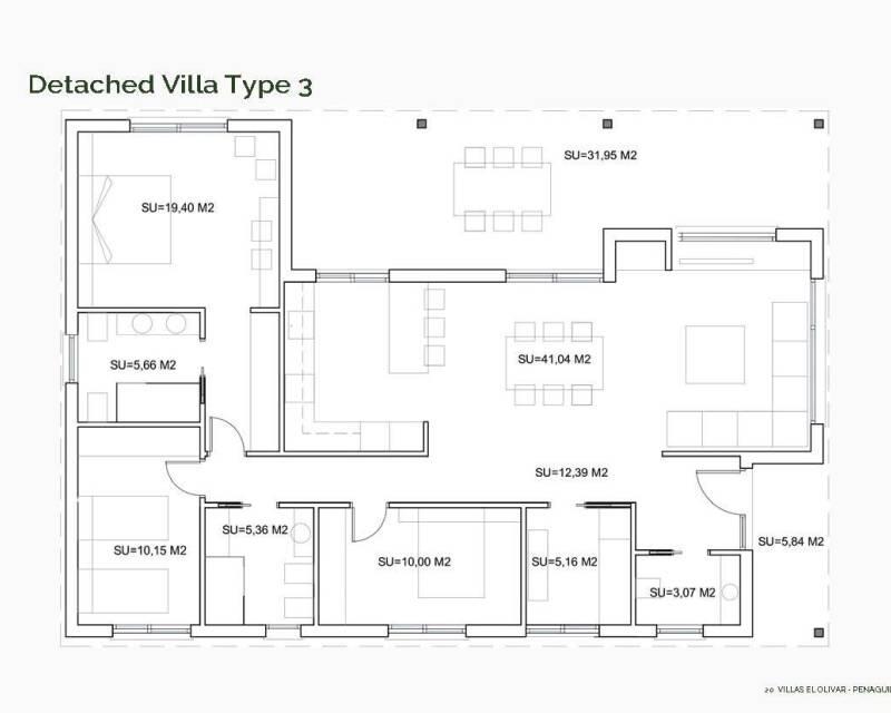 3 sovrum Villa till salu