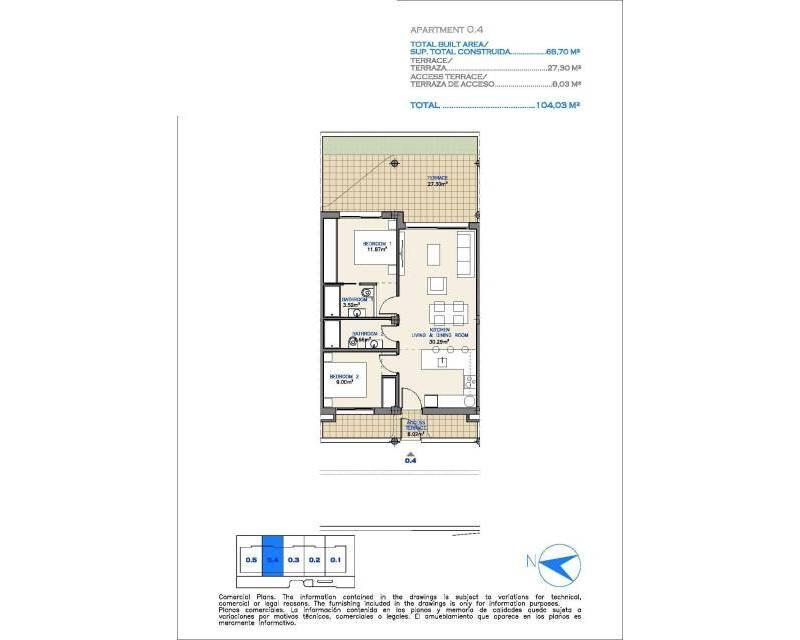 2 Schlafzimmer Appartement zu verkaufen