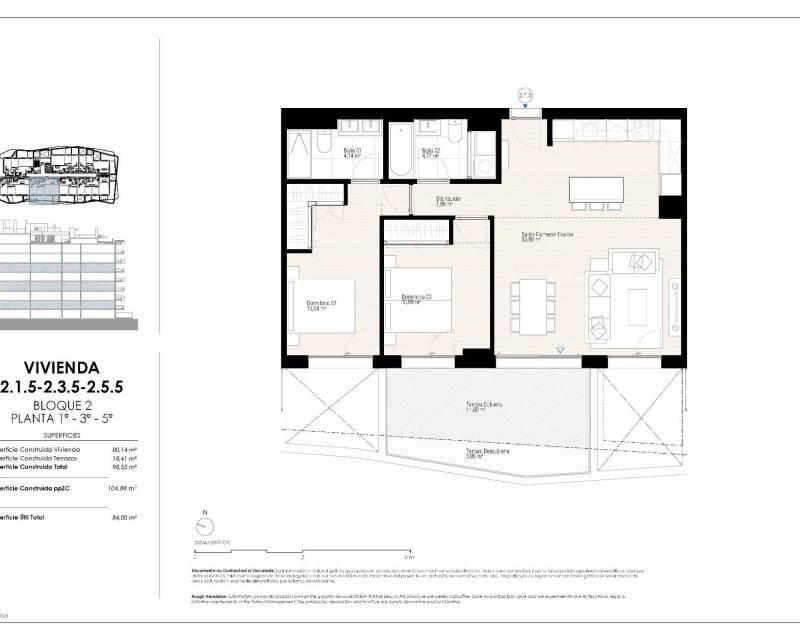2 slaapkamer Appartement Te koop
