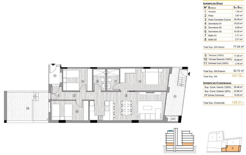 2 Schlafzimmer Appartement zu verkaufen