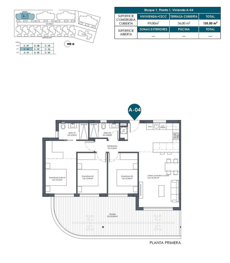 3 Schlafzimmer Appartement zu verkaufen