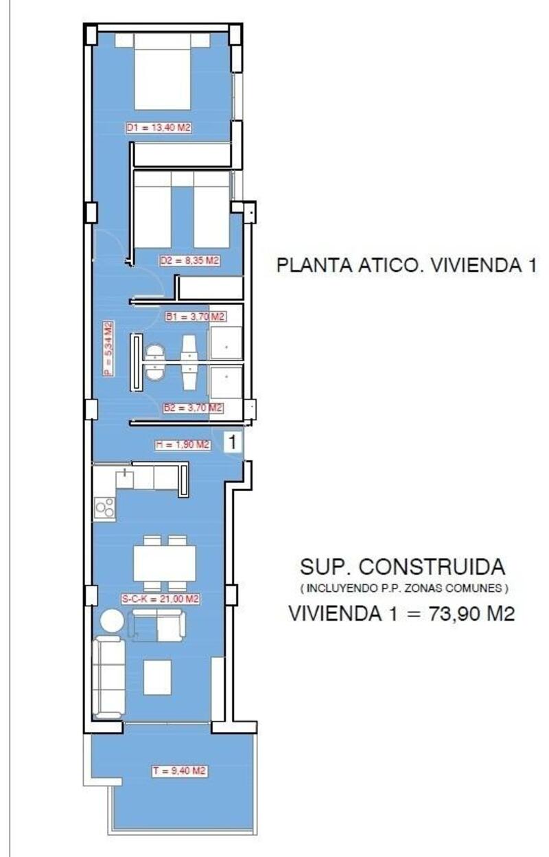 2 bedroom Apartment for sale