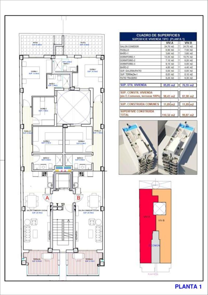 3 Schlafzimmer Appartement zu verkaufen