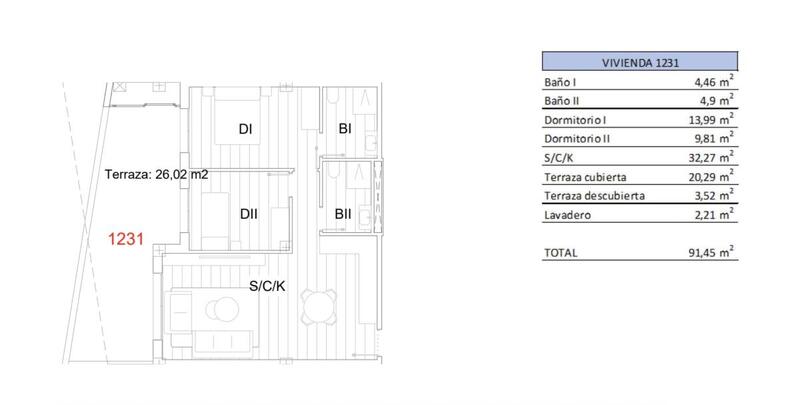 2 chambre Appartement à vendre